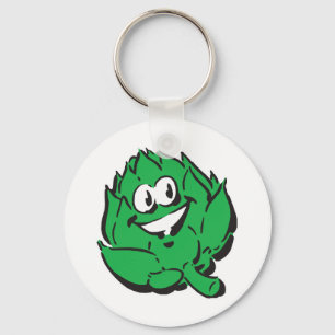 silly happy artichoke key ring