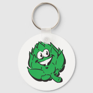 silly happy artichoke key ring