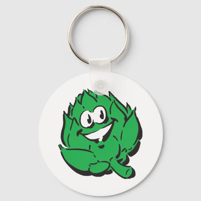 silly happy artichoke key ring (Front)