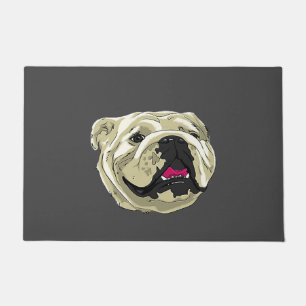 Silly Happy English British Bulldog Premium Gift Doormat
