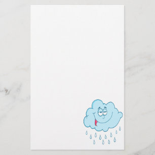 silly happy rain cloud cartoon stationery