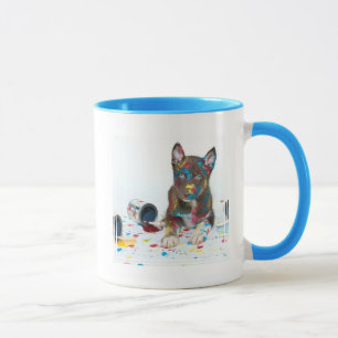 Silly Husky Puppy got into Paint Buckets Mug