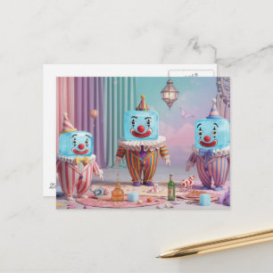 Silly icecube clowns postcard