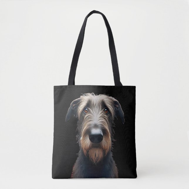 Silly Irish Wolfhound and Irish Flag  Tote Bag (Front)