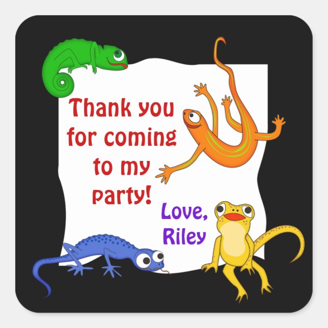 Silly Leaping Lizard Gift Label (Front)