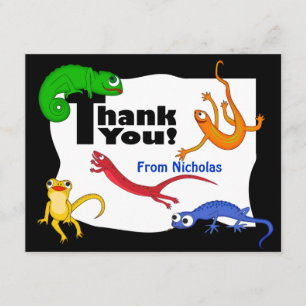 Silly Leaping Lizard Thank You Note
