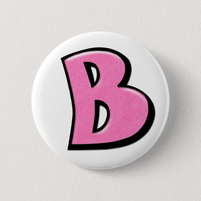 Silly Letter B pink Button (Front)