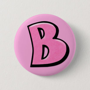 Silly Letter B pink Button