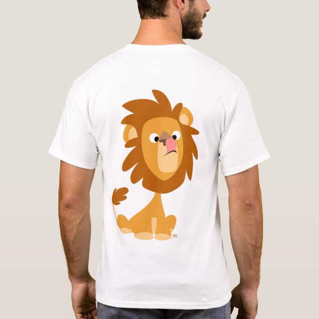 Silly Lion! cartoon  T-shirt (back) (Back)