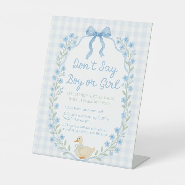 Silly Little Goose Baby Shower Game Pedestal Sign (Front)