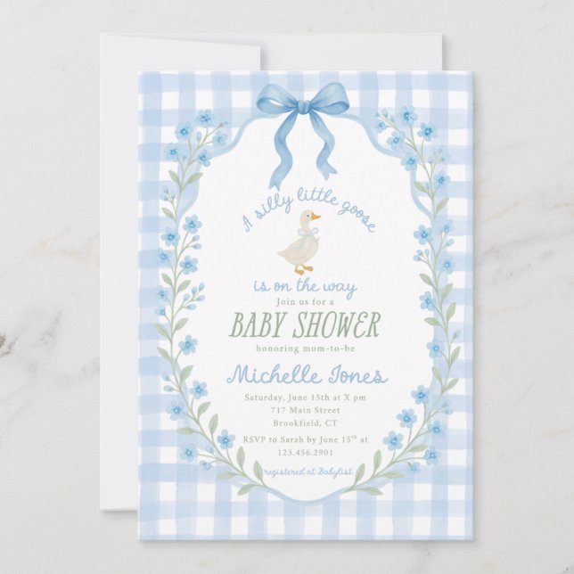 Silly Little Goose Baby Shower  Invitation (Front)