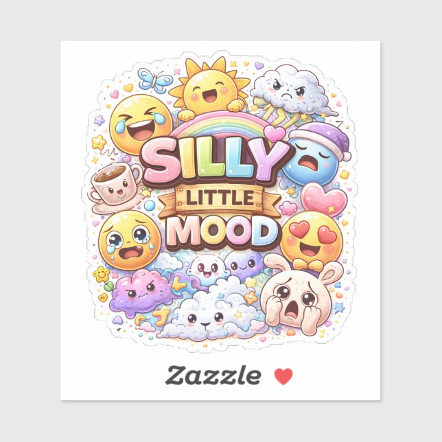 Silly Little Mood Custom-Cut Vinyl Sticker (Sheet)