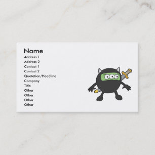 silly little ninja monster business card