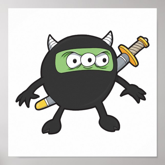 silly little ninja monster poster (Front)