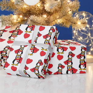 Silly Little Penguin Stack   Christmas Wrapping Paper