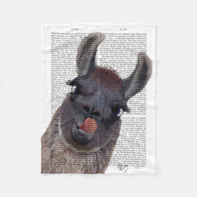 Silly Llama Fleece Blanket (Front)