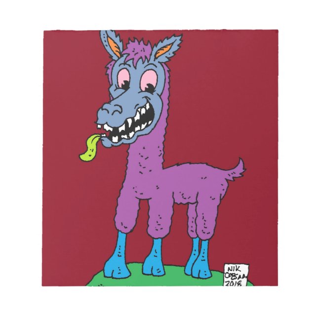 Silly llama Monster Notepad (Front)