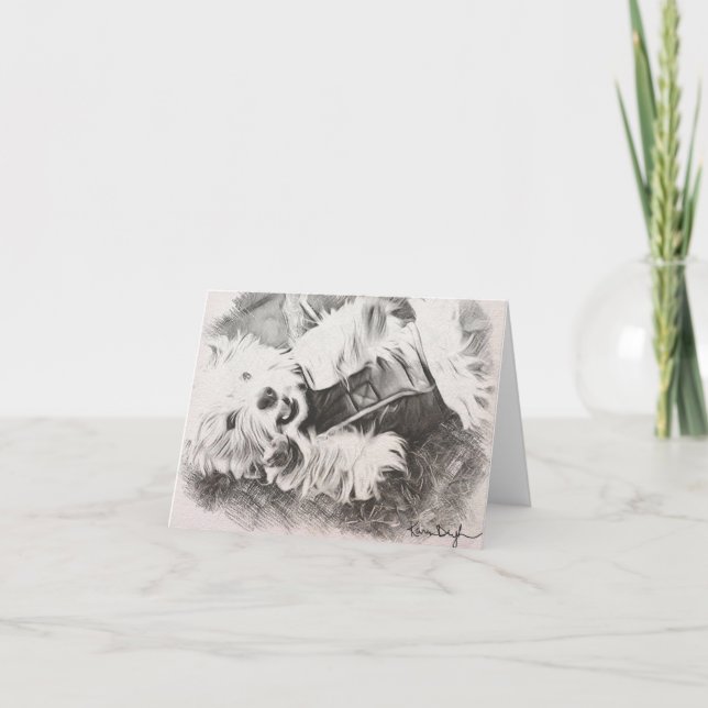 Silly Lulu the Westie signed art Thank You Card (Front)