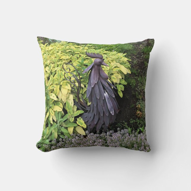 Silly Metal Rooster Cushion (Front)