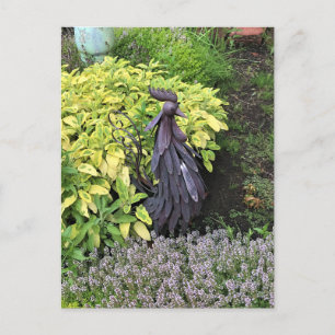 Silly Metal Rooster Postcard