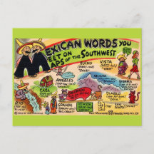 Silly Mexican Words Postcard