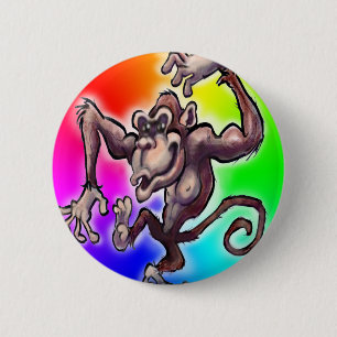 Silly Monkey 6 Cm Round Badge