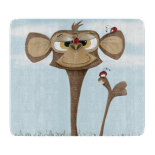 Silly Monkey and Ladybugs Cutting Board