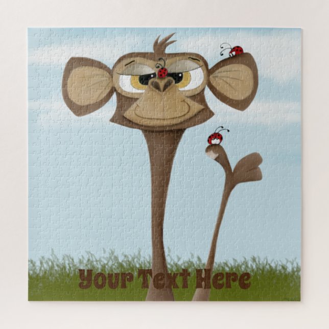 Silly Monkey and Ladybugs Jigsaw Puzzle (Vertical)