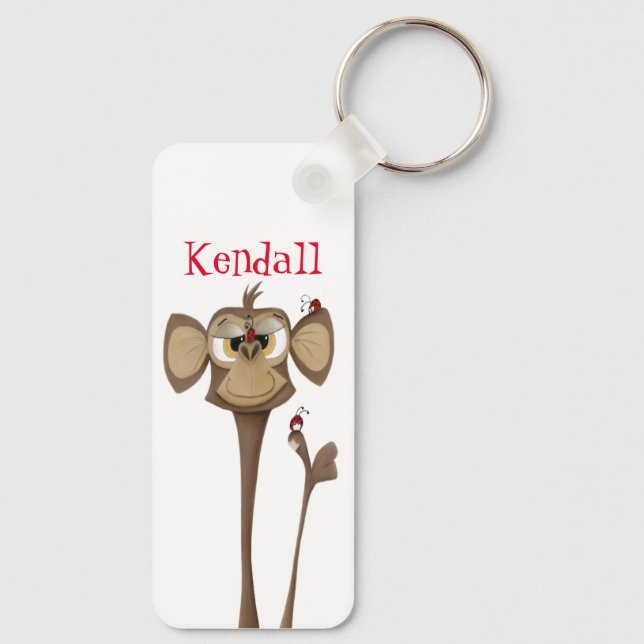 Silly Monkey and Ladybugs Key Ring (Back)
