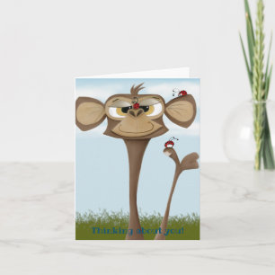 Silly Monkey and Ladybugs Note Card