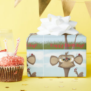 Silly Monkey and Ladybugs Wrapping Paper
