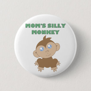 Silly Monkey - Standard, 2¼ Inch Round Button 6 Cm Round Badge