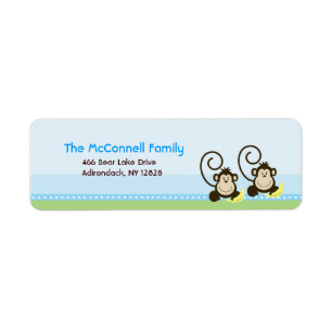 Silly Monkeys Twins PRINTABLE ADDRESS LABELS