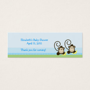 Silly Monkeys Twins Shower / Birthday Favour Tag