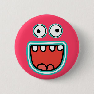 Silly Monster Face Smile 6 Cm Round Badge