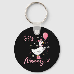 Silly Nanny Cute Goose Grandmother Family Matching Key Ring