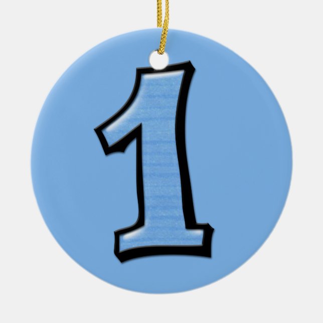 Silly Number 1 blue Ornament (Front)
