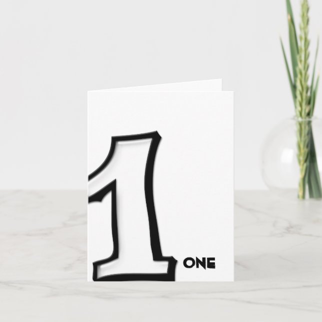 Silly Number 1 white Note Card (Front)