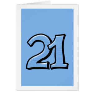 Silly Number 21 blue Card