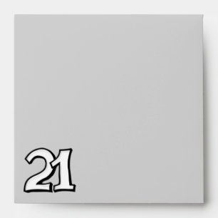 Silly Number 21 white grey Square Envelope