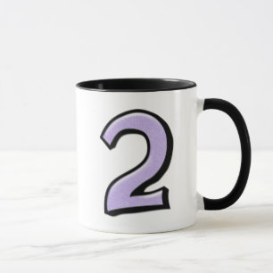 Silly Number 2 lavender white Mug