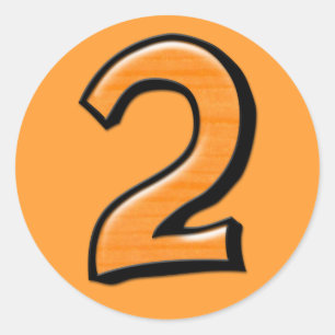 Silly Number 2 orange Sticker