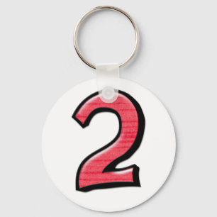Silly Number 2 red Keychain