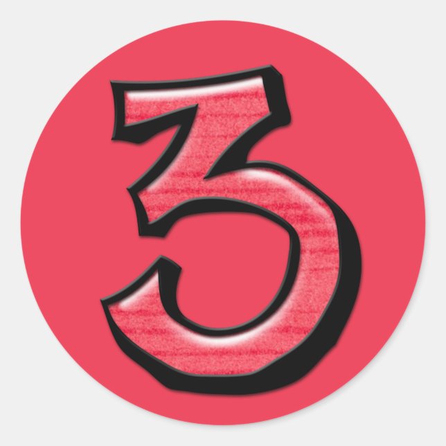 Silly Number 3 red Sticker (Front)