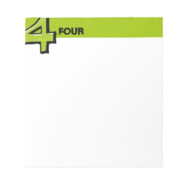 Silly Number 4 green Notepad (Front)