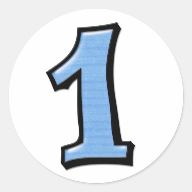 Silly Numbers 1 blue Sticker (Front)