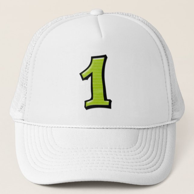 Silly Numbers 1 green Hat (Front)