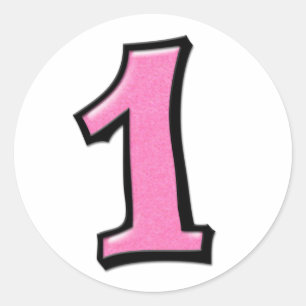 Silly Numbers 1 pink Sticker