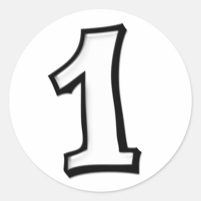 Silly Numbers 1 white Sticker (Front)