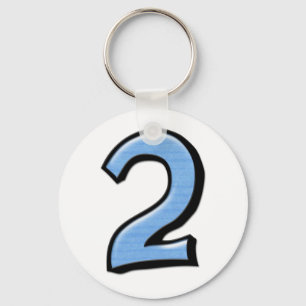 Silly Numbers 2 blue Keychain